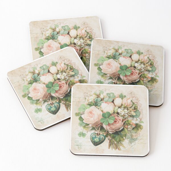 Item preview, Vintage floral bouquet with green heart charm designed and sold by olenapetol.