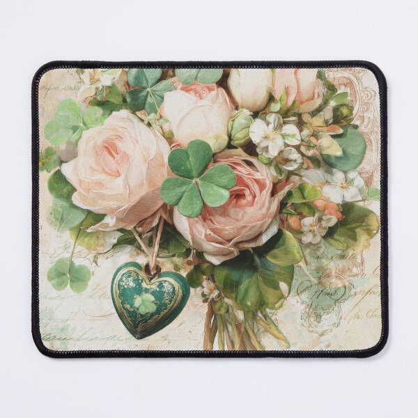 Item preview, Vintage floral bouquet with green heart charm designed and sold by olenapetol.