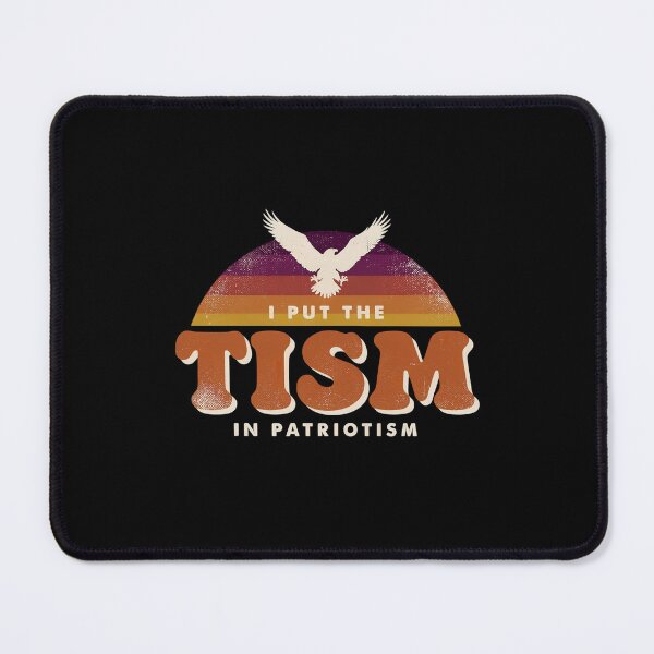 Item preview, I Put The Tism In Patriotism - Funny Retro Sunset Eagle Autism Neurodivergent Humor designed and sold by DONT ASK CLUB.