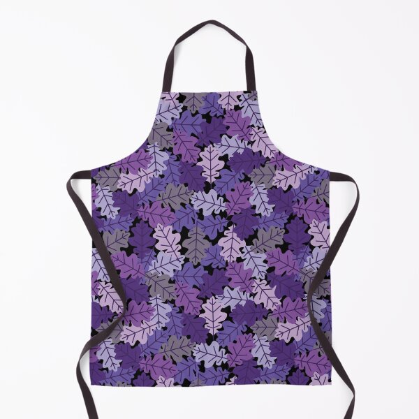 Item preview, Seamless Pattern of Purple Oak Leaves on Black Background designed and sold by PowerAntShop.