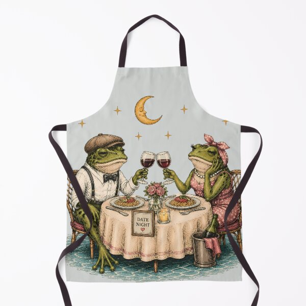 Item preview, Vintage Cottagecore Frog Couple Date Night Spaghetti Illustration designed and sold by BeataPrint.