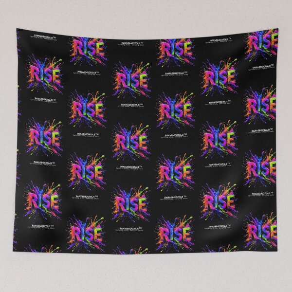 Item preview, RISE: Vibrant 3D Neon Paint Splash Typography Art designed and sold by Pawar1999.