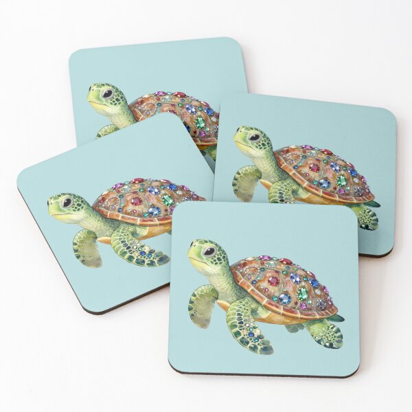 Item preview, Jewel Shell Sea Turtle Painting designed and sold by Violet-Forge.
