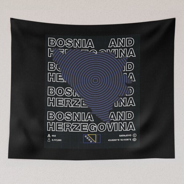Item preview, Bosnia and Herzegovina Minimal Map designed and sold by Atlas-Array.