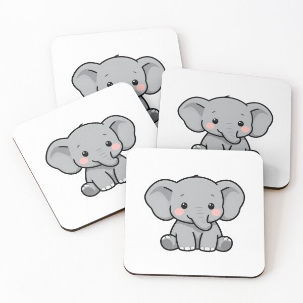 Item preview, Cute Cartoon Baby Elephant Watercolor Art designed and sold by anime355.
