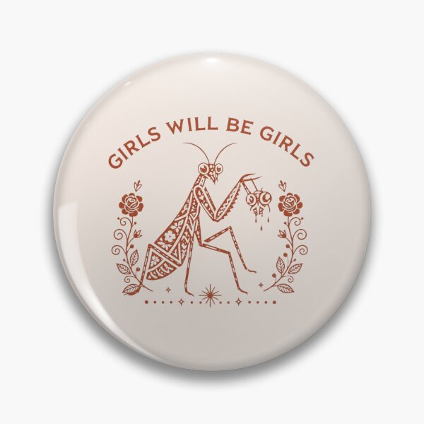 Item preview, Girls Will Be Girls Praying Mantis, Feminist, Vintage Botanical Mantis, Nature Lover Gift designed and sold by toongstudio.