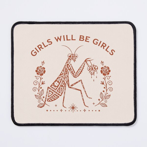 Item preview, Girls Will Be Girls Praying Mantis, Feminist, Vintage Botanical Mantis, Nature Lover Gift designed and sold by toongstudio.