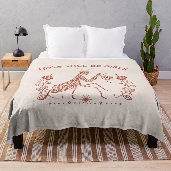 Item preview, Girls Will Be Girls Praying Mantis, Feminist, Vintage Botanical Mantis, Nature Lover Gift designed and sold by toongstudio.