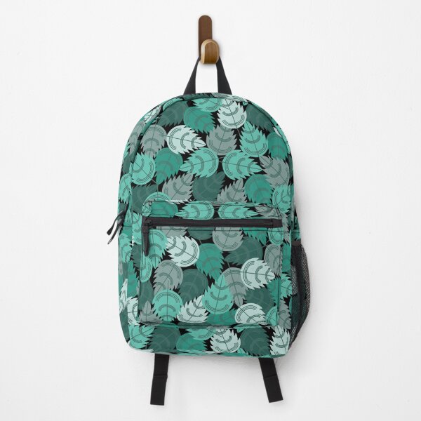 Item preview, Seamless Botanical Pattern of Turquoise Leaves on Black Background designed and sold by PowerAntShop.