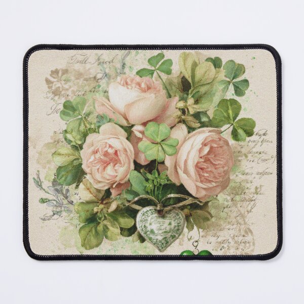 Item preview, Clover and roses shabby chic floral bouquet designed and sold by olenapetol.