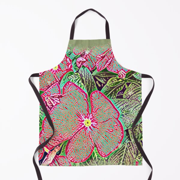 Item preview, Psychedelic Red Periwinkle Flower Digital Painting Art designed and sold by BalkanBloom.