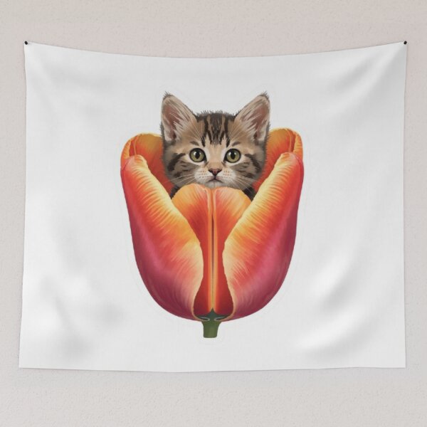 Item preview, Tulip Kitty Kawaii Sticker designed and sold by Stylestickers55.