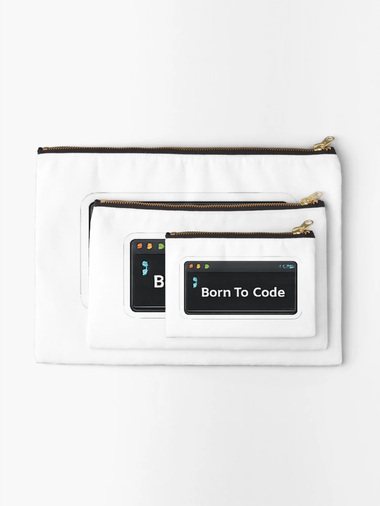 Thumbnail 2 of 4, Zipper Pouch, Born To Code Sticker designed and sold by FancyPlus.