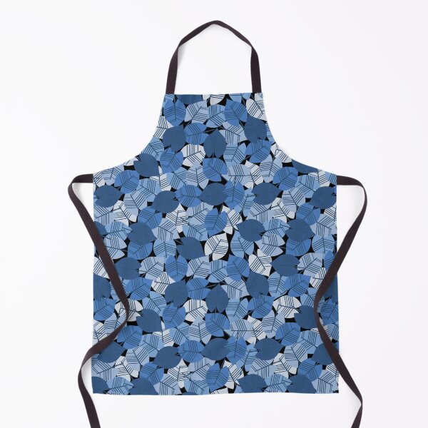 Item preview, Seamless Pattern of Blue Leaves on Black Background designed and sold by PowerAntShop.