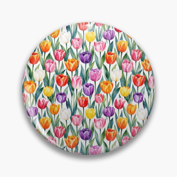 Item preview, Tulip Field Mixed Color Watercolor Seamless Floral Pattern designed and sold by Inkworksbyshery.