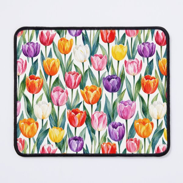 Item preview, Tulip Field Mixed Color Watercolor Seamless Floral Pattern designed and sold by Inkworksbyshery.