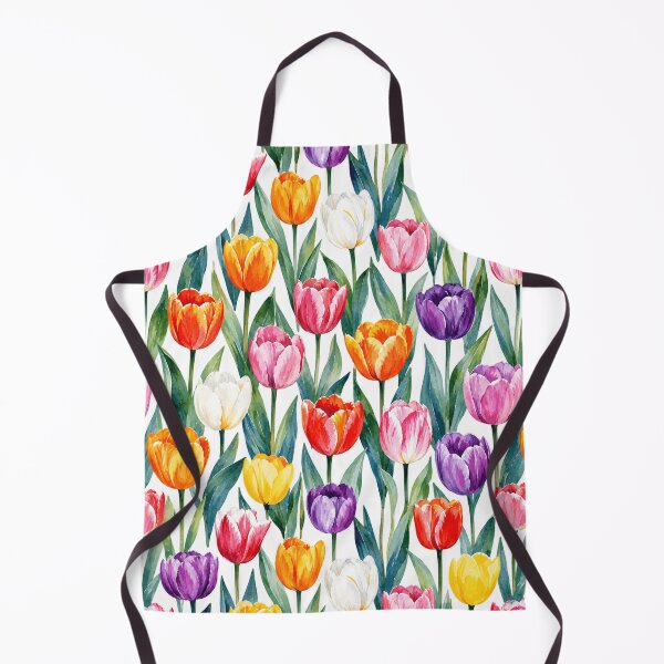 Item preview, Tulip Field Mixed Color Watercolor Seamless Floral Pattern designed and sold by Inkworksbyshery.