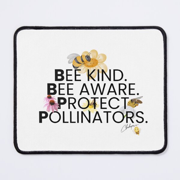 Item preview, Bee Kind. Bee Aware. Protect Pollinators – Clean Text Design designed and sold by Whiskered Garden Studio.