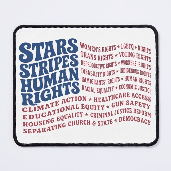 Item preview, Stars and Stripes and Human Rights USA Flag, Subtle Anti Trump, Political, Pro immigration, Anti ICE designed and sold by toongstudio.