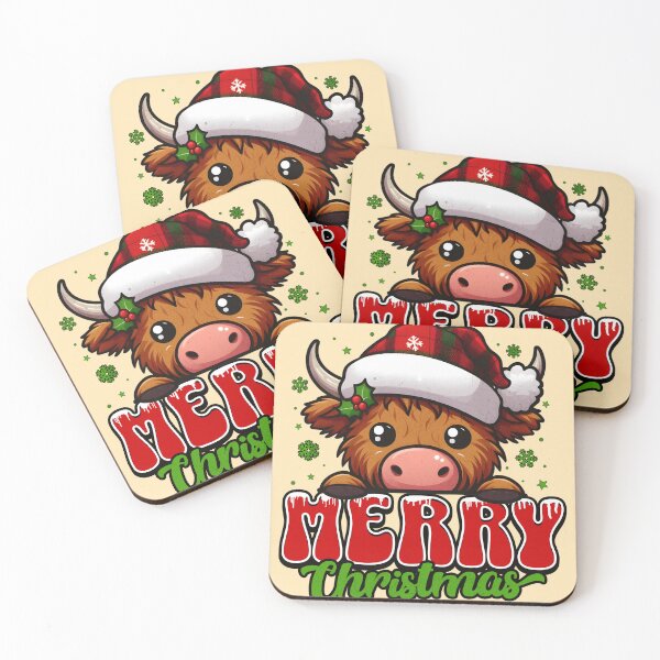 Item preview, Merry Christmas Highland Cow Sweet Christmas Cow designed and sold by BoosterShop.