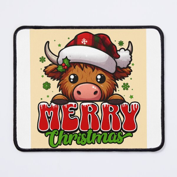 Item preview, Merry Christmas Highland Cow Sweet Christmas Cow designed and sold by BoosterShop.