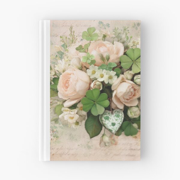 Item preview, Botanical vintage roses and clover arrangement designed and sold by olenapetol.
