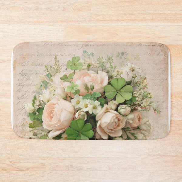 Item preview, Botanical vintage roses and clover arrangement designed and sold by olenapetol.