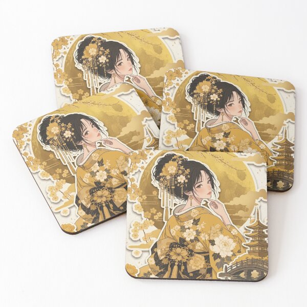 Item preview, Yellow Kimono Lady - kawaii version designed and sold by Japanese Vibes.