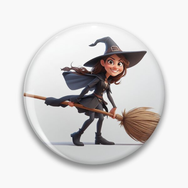 Item preview, Cute Little Witch On Broom designed and sold by Cute Animals And Royal Art.