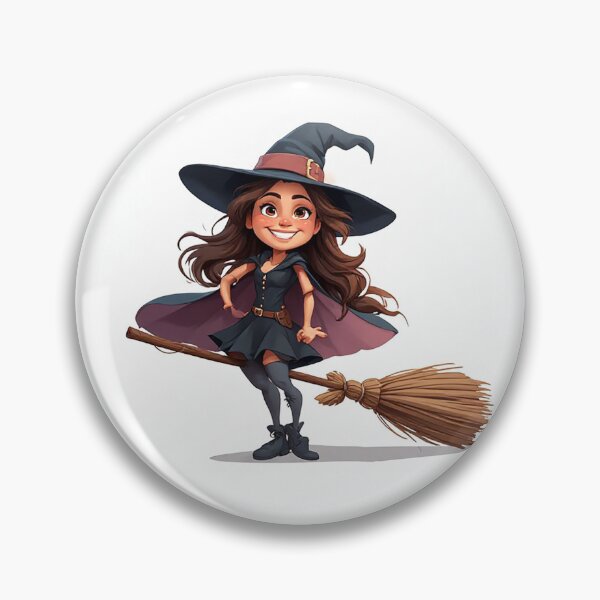 Item preview, Happy Witch Flying On Broom Halloween Adventure designed and sold by Cute Animals And Royal Art.