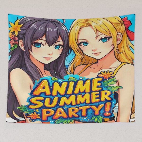Item preview, ANIME SUMMER PARTY Two Kawaii Beach Anime Girls. designed and sold by Giulivo Store Graphic.