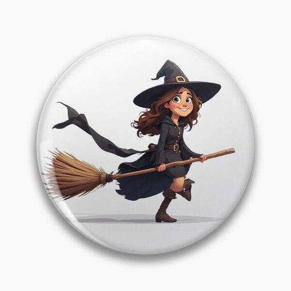 Item preview, Sweet Witch Riding Broom Through Spooky Season designed and sold by Cute Animals And Royal Art.
