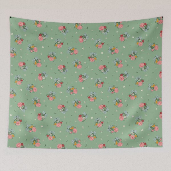 Item preview, Romantic Floral Bouquets – Roses, Peonies, Tulips & Daisies (Sage Green) designed and sold by vaner-vaner.