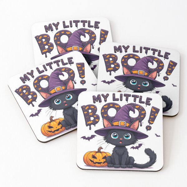 Item preview, Cute Black Cat Witch Hat Pumpkin My Little Boo Halloween designed and sold by Cute Animals And Royal Art.