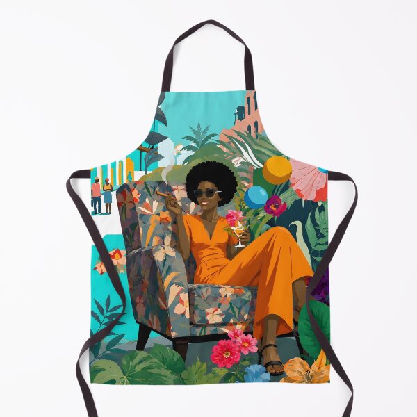 Item preview, Havana Tropical Vacation Afro Woman Cigar Print designed and sold by K Design Store.