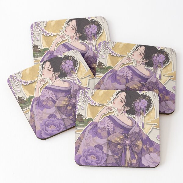 Item preview, Purple Kimono Lady - kawaii version designed and sold by Japanese Vibes.