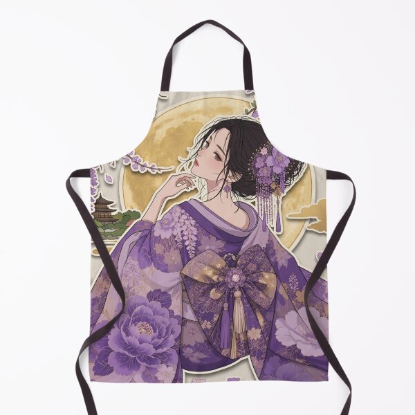 Item preview, Purple Kimono Lady - kawaii version designed and sold by Japanese Vibes.
