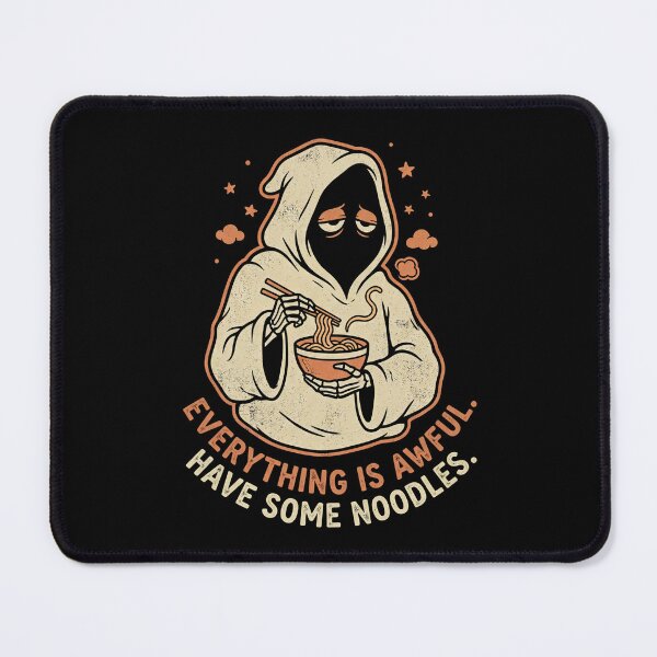 Item preview, Sleepy Grim Reaper Holding Instant Noodles designed and sold by ASTRAL ART LAB.