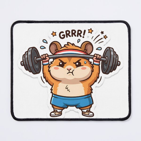 Item preview, Funny Gym Hamster Weightlifting designed and sold by LevisParnell.