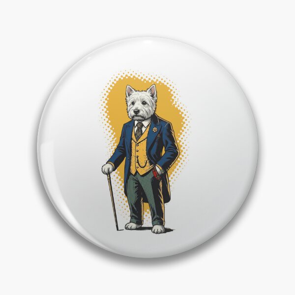 Item preview, Dapper Westie Dog Gentleman with Cane Canine designed and sold by AntiqueImages.