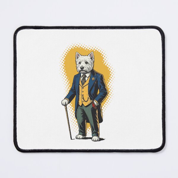 Item preview, Dapper Westie Dog Gentleman with Cane Canine designed and sold by AntiqueImages.
