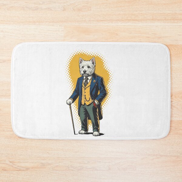 Item preview, Dapper Westie Dog Gentleman with Cane Canine designed and sold by AntiqueImages.