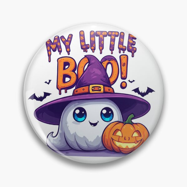 Item preview, Cute Halloween Ghost Witch Hat Jack-O'-Lantern Pumpkin My Little Boo Design designed and sold by Cute Animals And Royal Art.