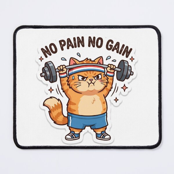 Item preview, Funny Gym Cat Weightlifting designed and sold by LevisParnell.