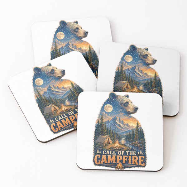 Item preview, Call of the Campfire Bear Camping Adventure Design designed and sold by CatalystAI.