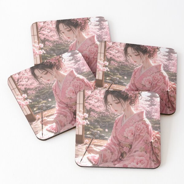 Item preview, Pink Kimono Lady  designed and sold by Japanese Vibes.