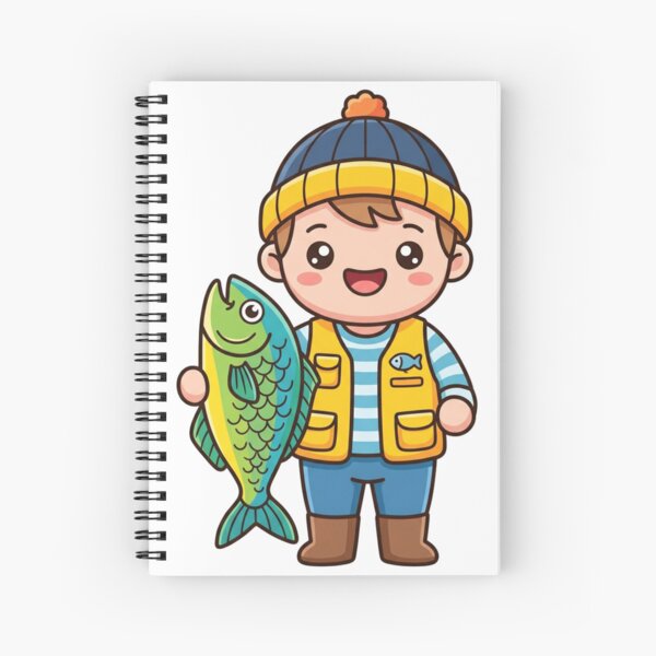 Item preview, Cute Angler Boy with Fish Kawaii designed and sold by BoosterShop.