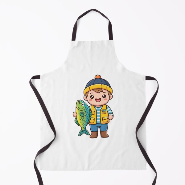 Item preview, Cute Angler Boy with Fish Kawaii designed and sold by BoosterShop.