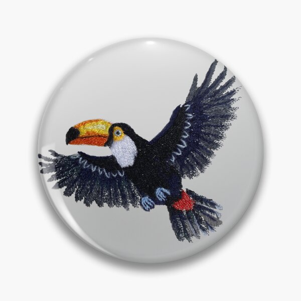 Item preview, Skybound Toucan-hand embroidery designed and sold by Alsa-handembroidery.