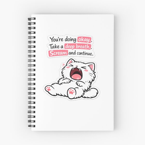 Item preview, Screaming White Cat Take A Deep Breath Funny Sticker⁠ designed and sold by MIROUZ2000.